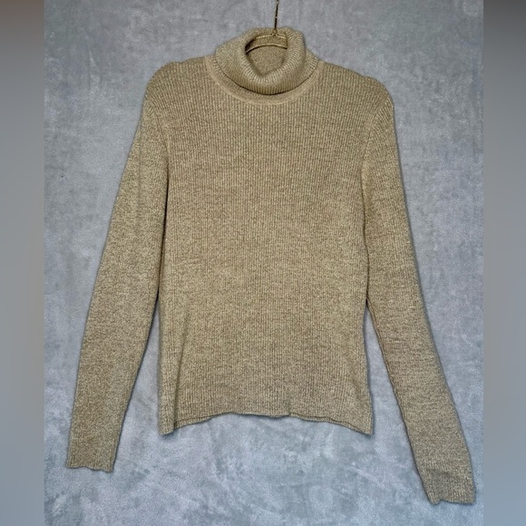 Worthington Sweaters - Gold Sparkly Turtleneck Sweater